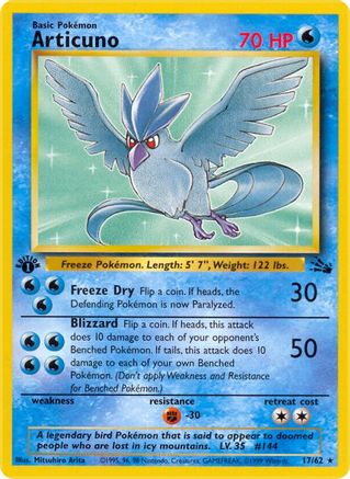 Articuno 17/62 - Fossil 1st Edition - Poke-Collect