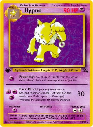 Hypno (23) 23/62 - Fossil 1st Edition - Poke-Collect