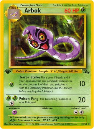 Arbok 31/62 - Fossil Unlimited - Poke-Collect