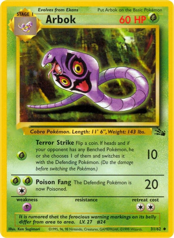 Arbok 31/62 - Fossil Unlimited - Poke-Collect