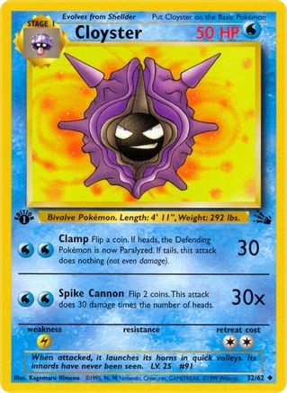 Cloyster 32/62 - Fossil Unlimited - Poke-Collect
