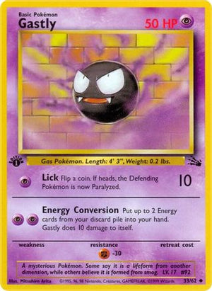 Gastly 33/62 - Fossil 1st Edition