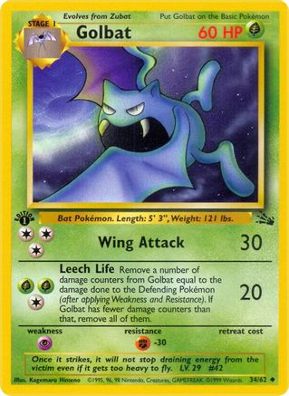 Golbat 34/62 - Fossil Unlimited - Poke-Collect