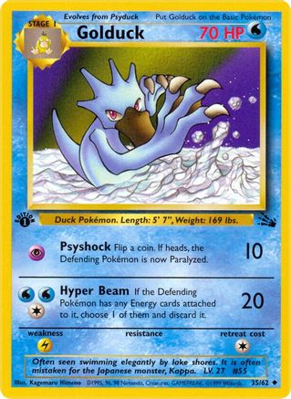 Golduck 35/62 - Fossil 1st Edition - Poke-Collect