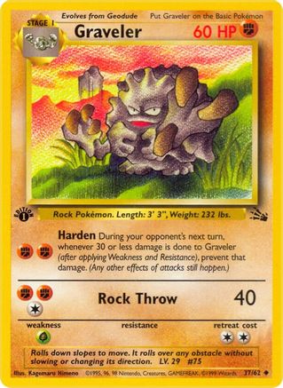 Graveler 37/62 - Fossil Unlimited - Poke-Collect