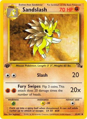 Sandslash 41/62 - Fossil 1st Edition - Poke-Collect