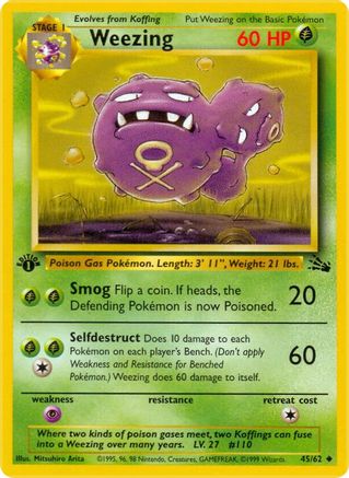 Weezing 45/62 - Fossil Unlimited - Poke-Collect