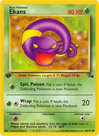 Ekans 46/62 - Fossil 1st Edition - Poke-Collect