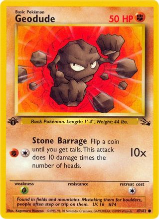 Geodude 47/62 - Fossil 1st Edition - Poke-Collect