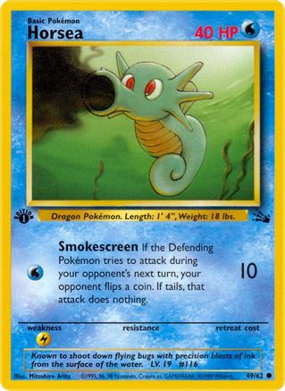 Horsea 49/62 - Fossil 1st Edition - Poke-Collect