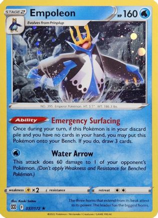 Empoleon - 037/172 (Cosmos Holo) 37 - Miscellaneous Cards & Products Holofoil - Poke-Collect