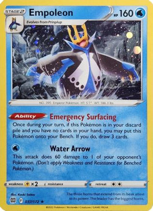Empoleon - 037/172 (Cosmos Holo) 37 - Miscellaneous Cards & Products Holofoil - Poke-Collect