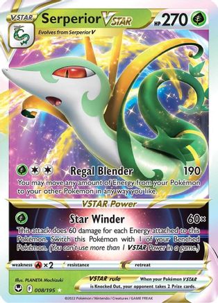 Serperior VSTAR 8/195 - Silver Tempest Holofoil - Poke-Collect