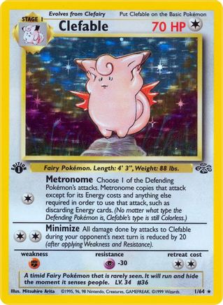 Clefable (1) 1/64 - Jungle 1st Edition Holofoil - Poke-Collect