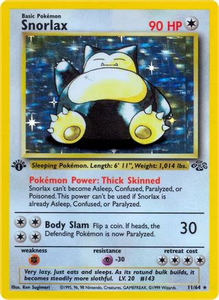 Snorlax 11/64 - Jungle 1st Edition Holofoil - Poke-Collect