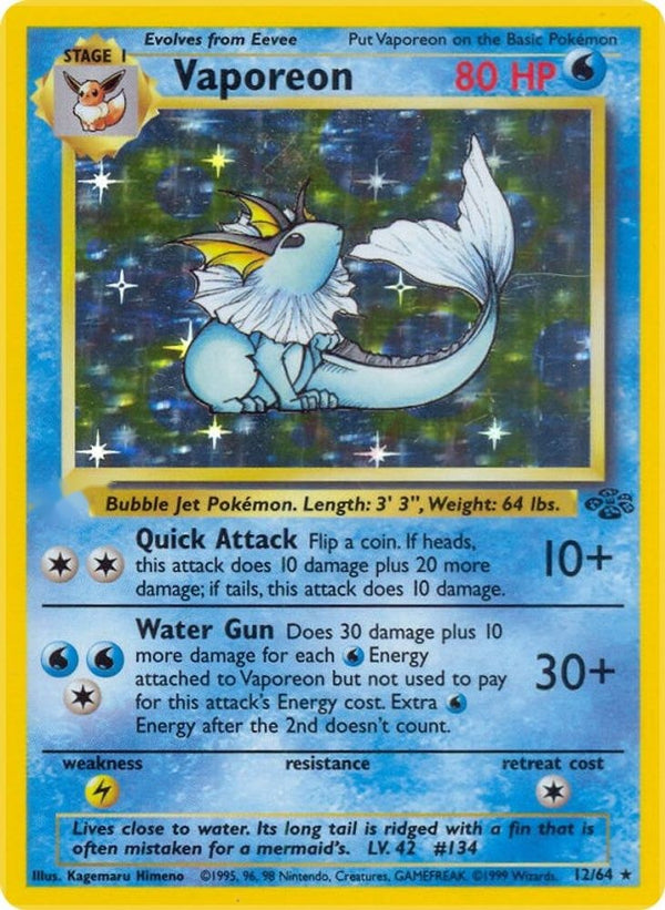 Vaporeon 12/64 - Jungle Unlimited Holofoil - Poke-Collect