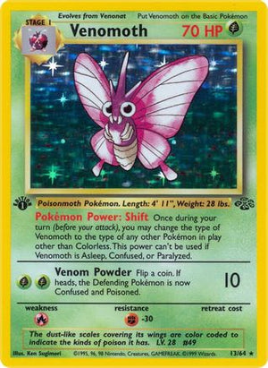 Venomoth 13/64 - Jungle 1st Edition Holofoil