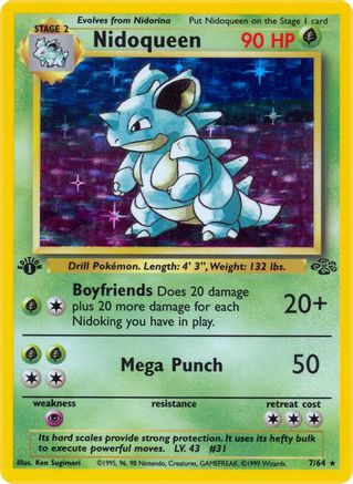 Nidoqueen (7) 7/64 - Jungle 1st Edition Holofoil - Poke-Collect