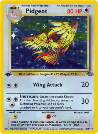 Pidgeot (8) 8/64 - Jungle 1st Edition Holofoil - Poke-Collect