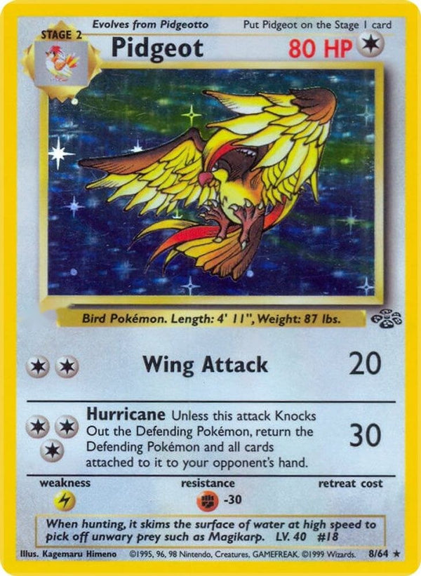 Pidgeot (8) 8/64 - Jungle Unlimited Holofoil - Poke-Collect