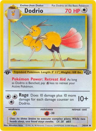 Dodrio 34/64 - Jungle 1st Edition - Poke-Collect