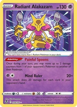 Radiant Alakazam 59/195 - SWSH12 Silver Tempest Holofoil - Poke-Collect