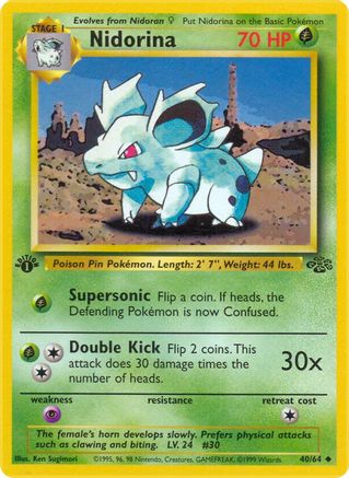 Nidorina 40/64 - Jungle 1st Edition - Poke-Collect