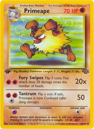 Primeape 43/64 - Jungle 1st Edition - Poke-Collect