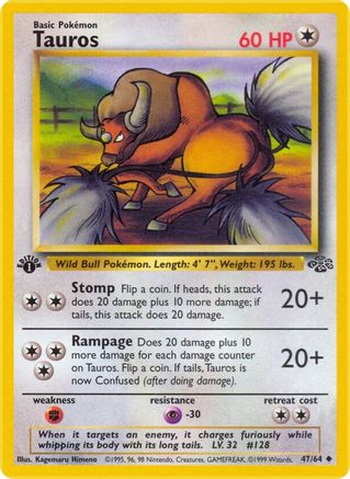 Tauros 47/64 - Jungle 1st Edition - Poke-Collect