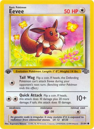 Eevee 51/64 - Jungle 1st Edition - Poke-Collect