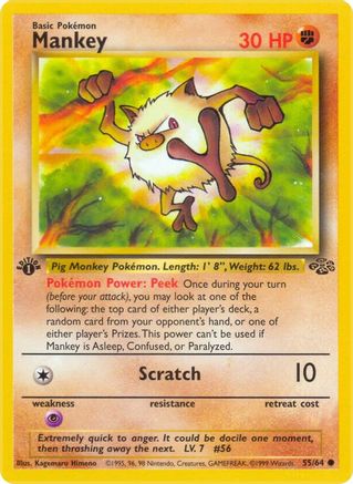 Mankey 55/64 - Jungle 1st Edition - Poke-Collect