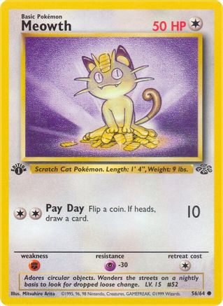 Meowth 56/64 - Jungle 1st Edition - Poke-Collect