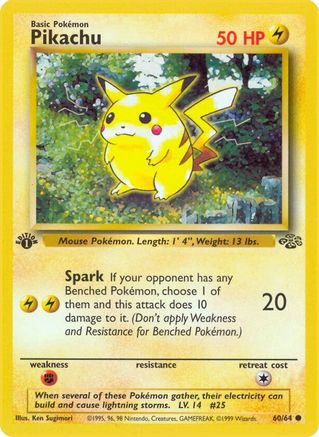 Pikachu 60/64 - Jungle 1st Edition - Poke-Collect