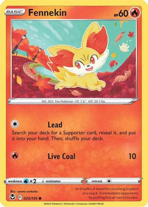 Fennekin 25/195 - Silver Tempest Reverse Holofoil - Poke-Collect