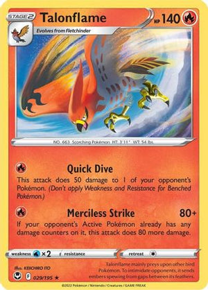 Talonflame 29/195 - Silver Tempest Reverse Holofoil - Poke-Collect