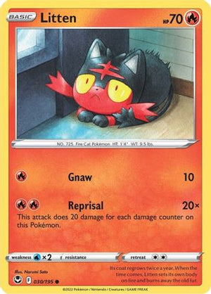 Litten 30/195 - Silver Tempest Reverse Holofoil - Poke-Collect