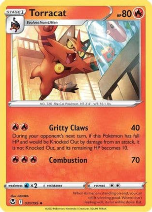 Torracat 31/195 - Silver Tempest Reverse Holofoil - Poke-Collect