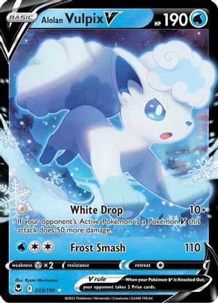 Alolan Vulpix V 33/195 - Silver Tempest Holofoil - Poke-Collect