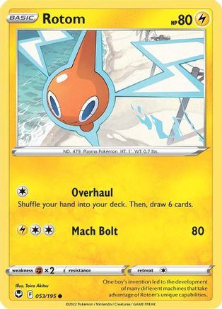 Rotom 53/195 - SWSH12 Silver Tempest Reverse Holofoil - Poke-Collect