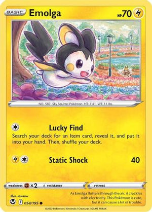 Emolga 54/195 - Silver Tempest Reverse Holofoil - Poke-Collect