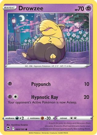 Drowzee 60/195 - SWSH12 Silver Tempest Reverse Holofoil - Poke-Collect