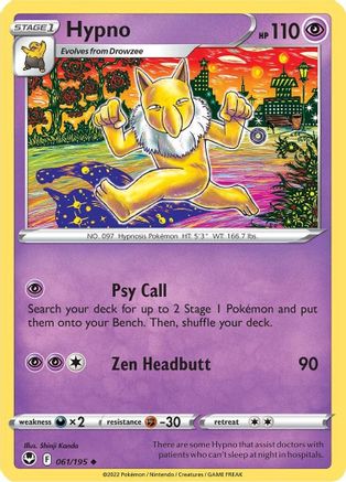 Hypno 61/195 - SWSH12 Silver Tempest Reverse Holofoil - Poke-Collect