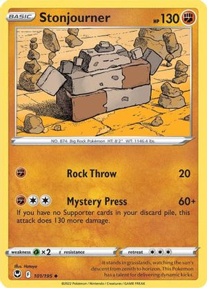 Stonjourner 101/195 - Silver Tempest Reverse Holofoil - Poke-Collect