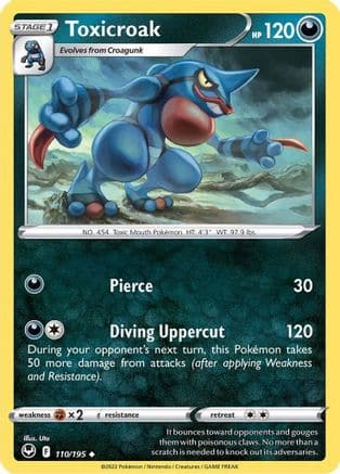 Toxicroak 110/195 - Silver Tempest Reverse Holofoil - Poke-Collect