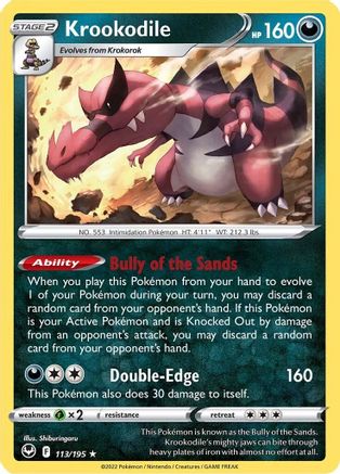 Krookodile 113/195 - SWSH12 Silver Tempest Reverse Holofoil - Poke-Collect