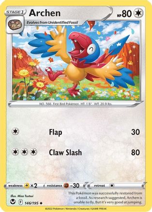 Archen 146/195 - SWSH12 Silver Tempest Reverse Holofoil - Poke-Collect