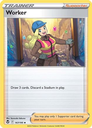 Worker 167/195 - Silver Tempest Reverse Holofoil - Poke-Collect