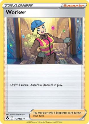 Worker 167/195 - Silver Tempest Reverse Holofoil - Poke-Collect