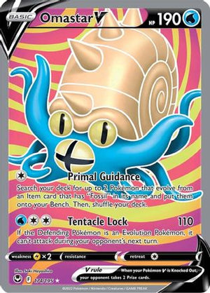 Omastar V (Full Art) 174/195 - SWSH12 Silver Tempest Holofoil - Poke-Collect