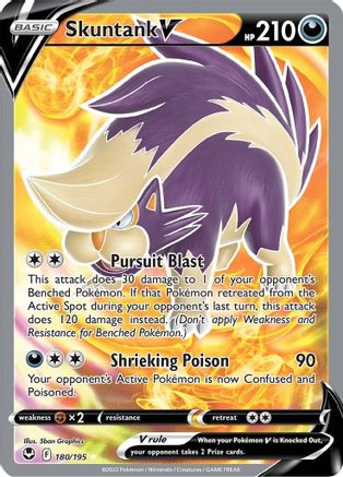Skuntank V 180/195 - Silver Tempest Holofoil - Poke-Collect